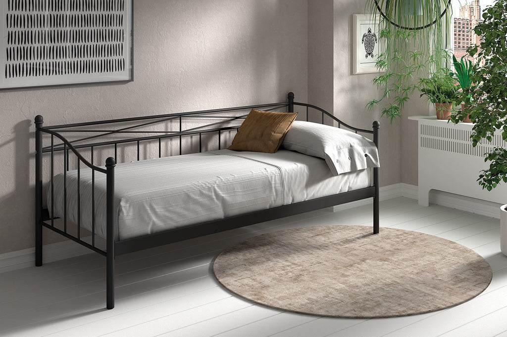 Bed 'Sablo' 90x200 met lattenbodem zwart RS