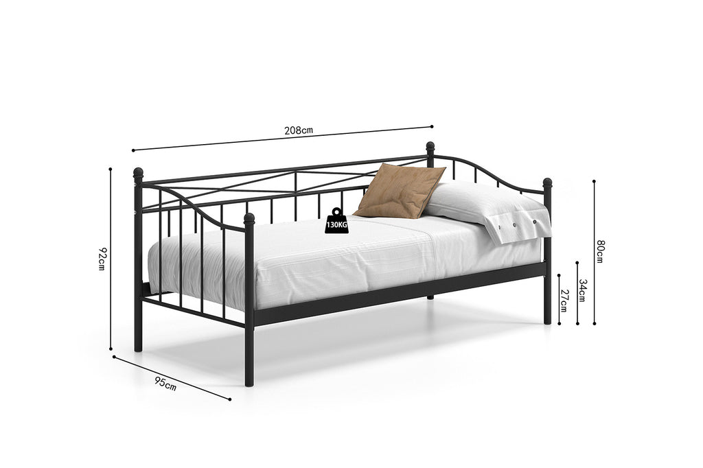 Bed 'Sablo' 90x200 met lattenbodem zwart RS