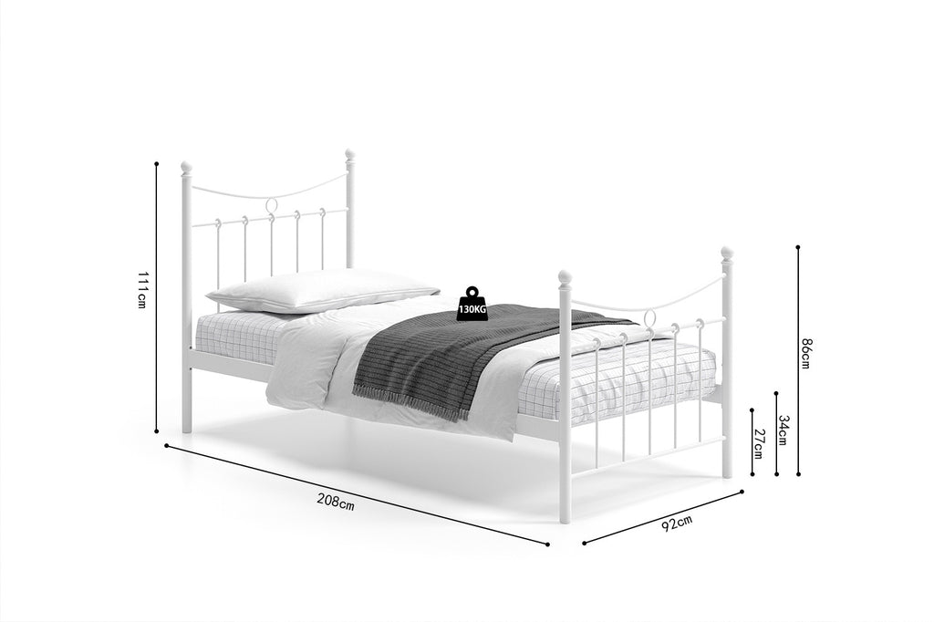Lit 'Sacha' 90x200 blanc - RS