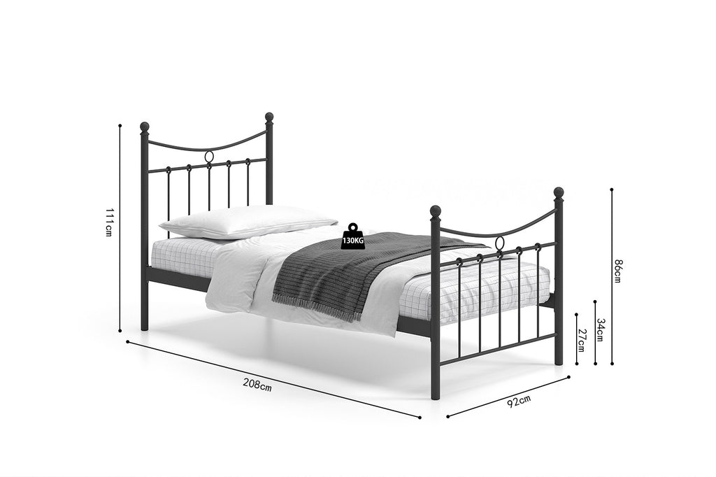 Lit 'Sacha' 90x200 noir - RS