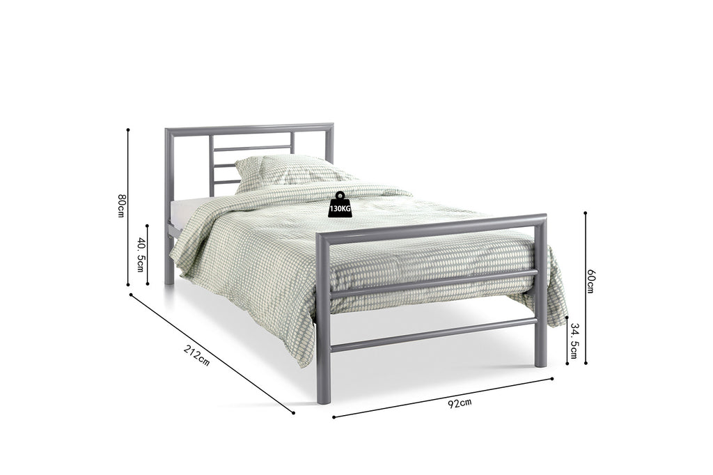 Bed 'Sandro' 90x200 grijs - RS