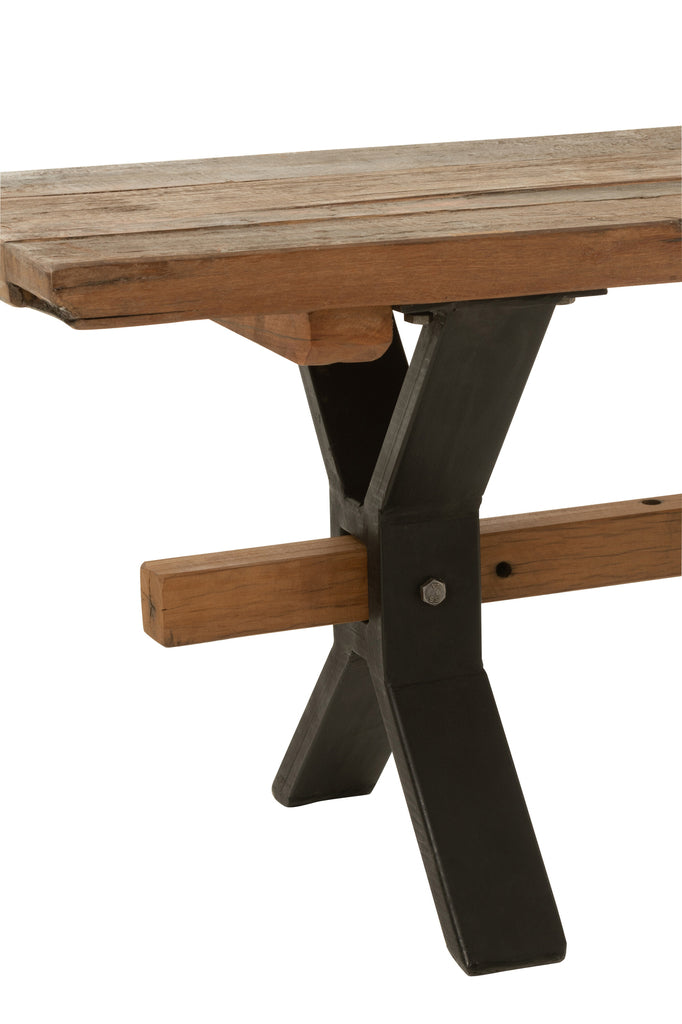 Bank Vintage Hout Bruin - J-LINE