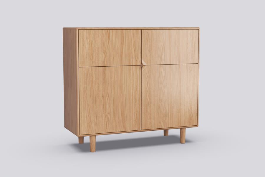 Dressoir hoog Sento 2-deurs eik (4 kleuren) - THS