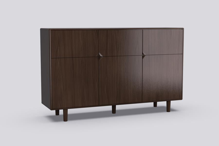 Dressoir hoog Sento 3-deurs eik (4 kleuren) - THS