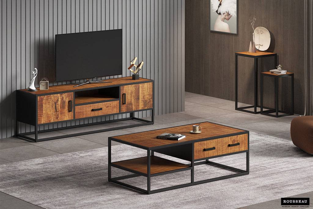 Table d'appoint 'Madeira' 2 pièces en bois de manguier RS