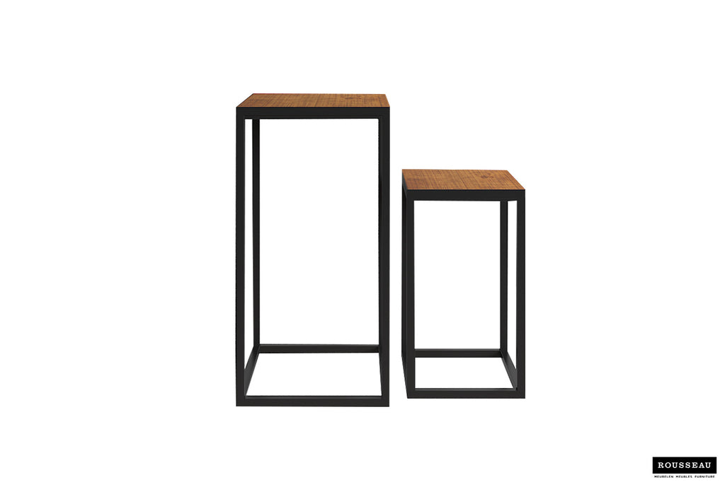 Table d'appoint 'Madeira' 2 pièces en bois de manguier RS