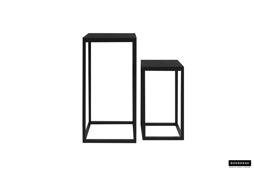 Table d'appoint 'Madeira' 2 pièces en bois de manguier noir RS