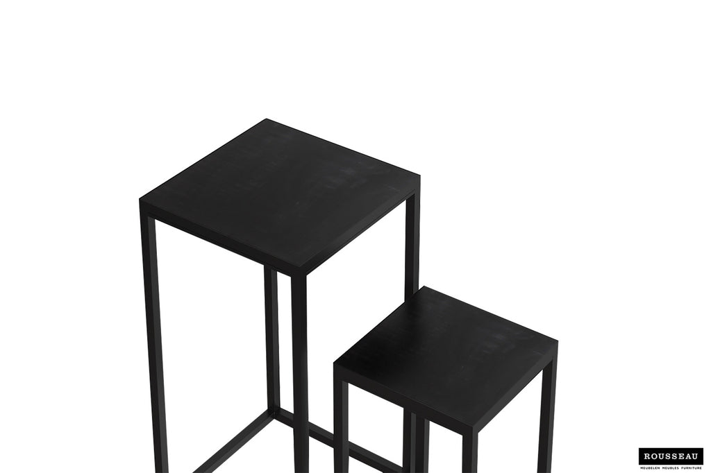 Table d'appoint 'Madeira' 2 pièces en bois de manguier noir RS