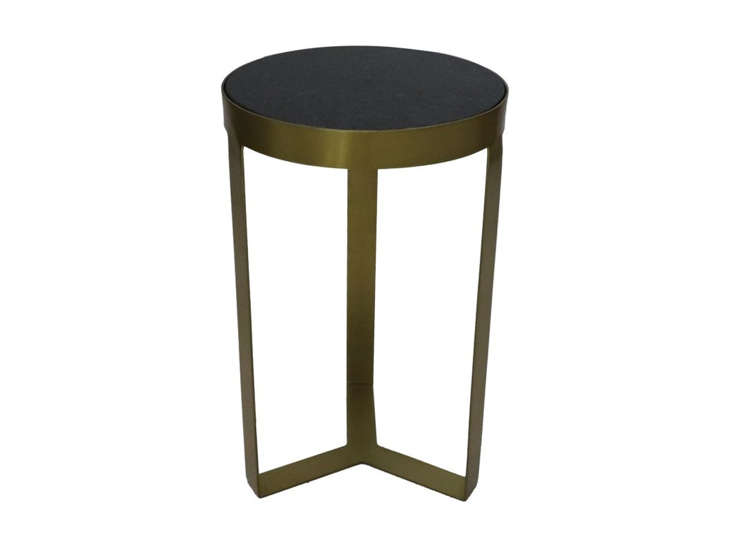 Bijzettafel van marmer - ø30x50 - Zwart/goud - Marmer/metaal HSM