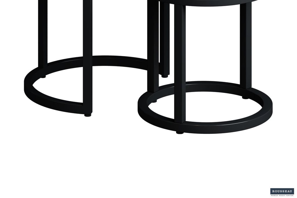 Bijzettafel 'Plano' 3-delig Mango wood black RS