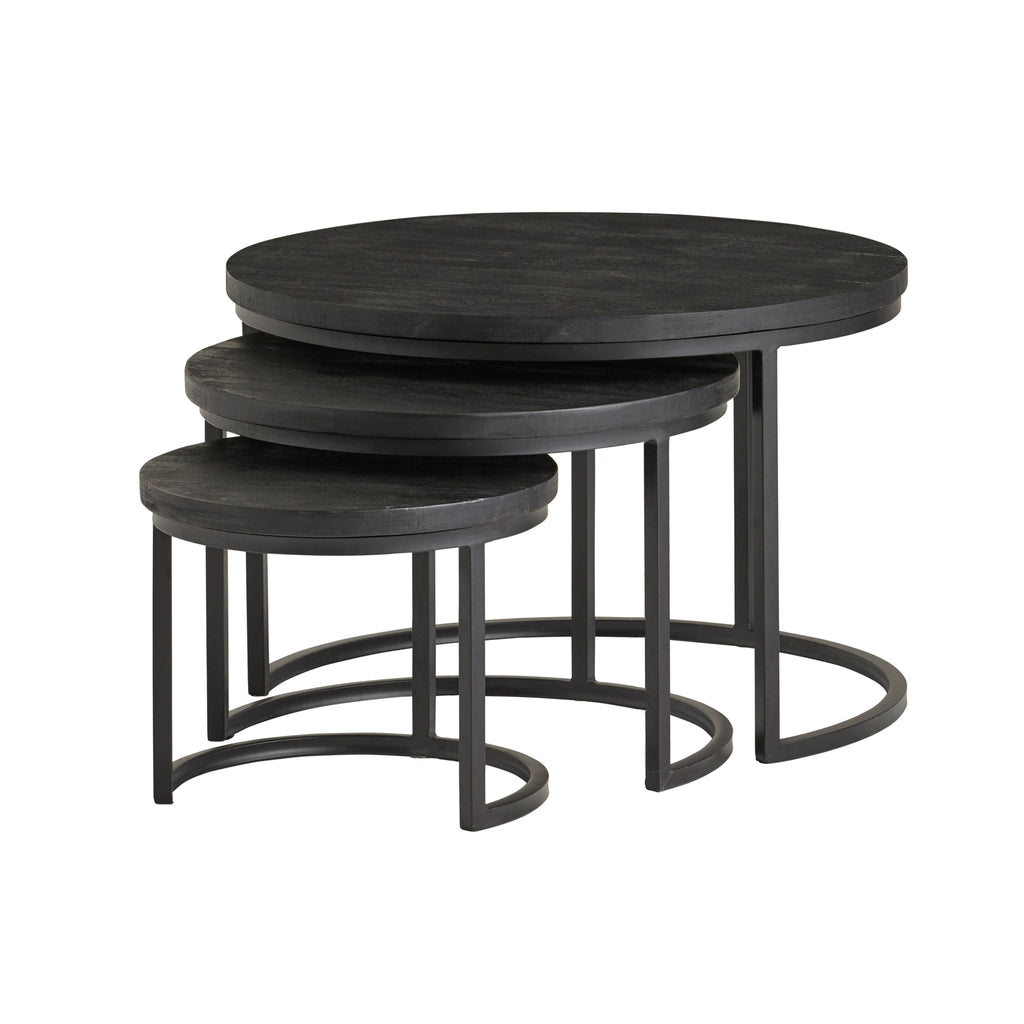 Salontafel Enzo zwart set van 3 - NW