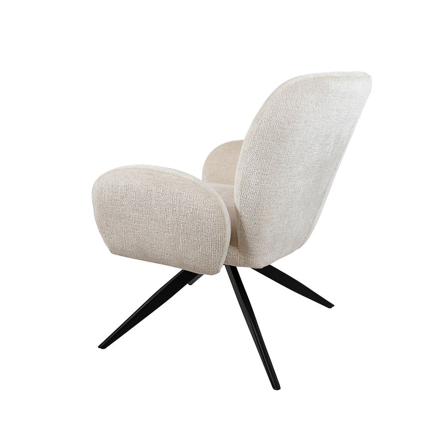Fauteuil Bobby, rotatif à 360° - ivoire