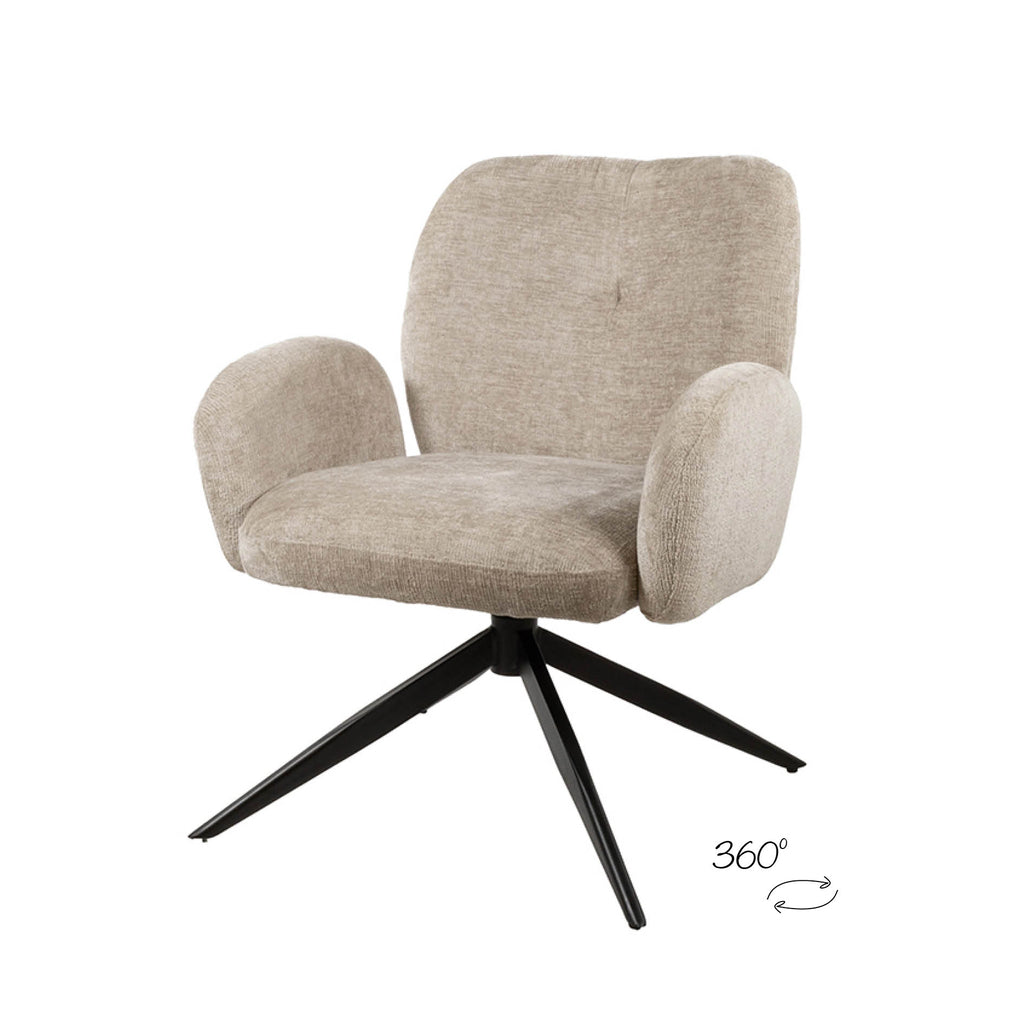 Fauteuil Bobby, rotatif à 360°, gris clair