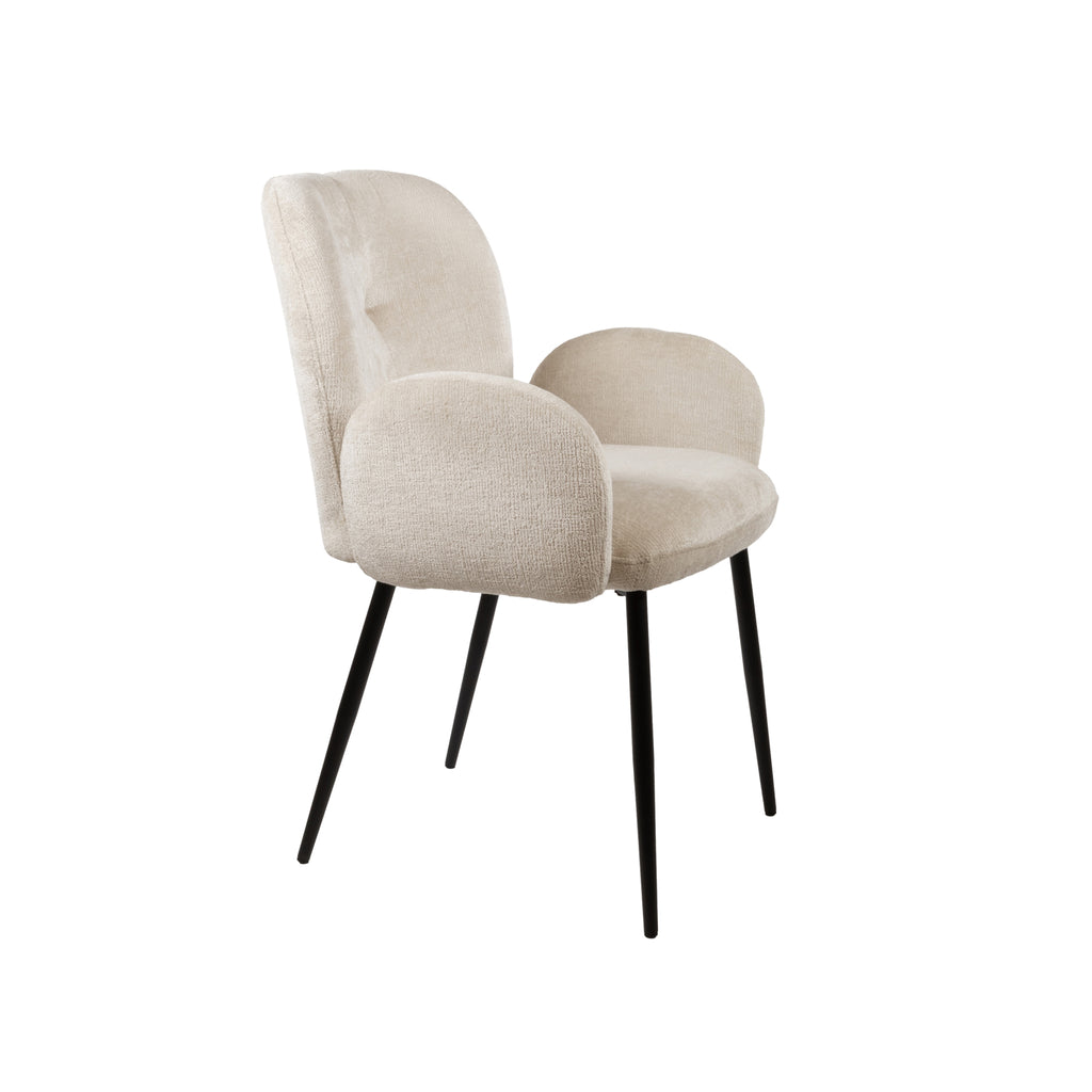 Armstoel Bobby - Ivoor (prijs = set van twee) - NW