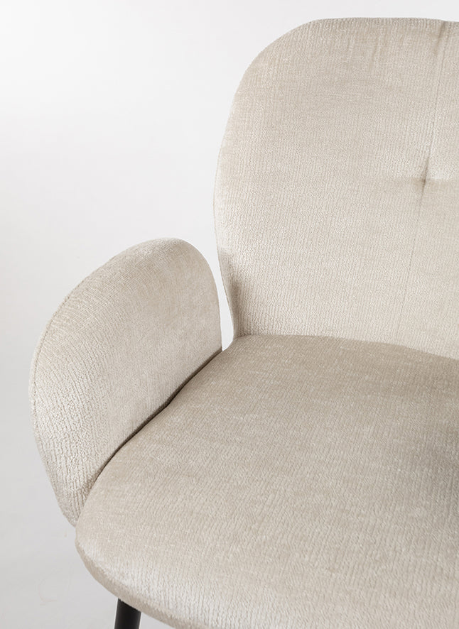 Armstoel Bobby - Ivoor (prijs = set van twee) - NW