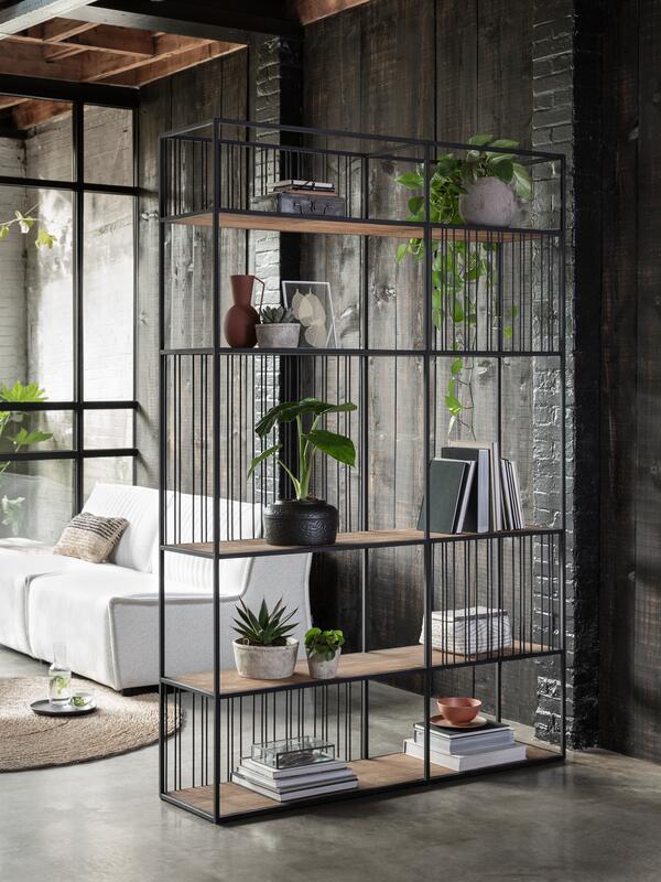 Bibliothèque/séparateur de pièce Barra 140 L DTP - 5 étagères