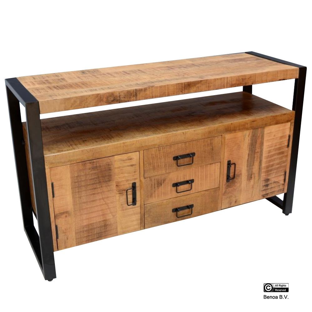 Buffet Britt 135 - 2 portes, 3 tiroirs, BNO