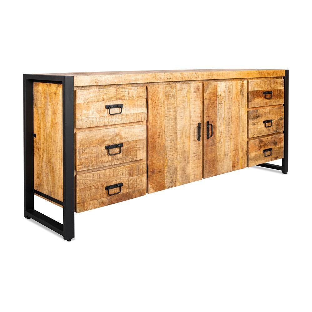 Buffet Britt 200 - 2 portes, 6 tiroirs, BNO