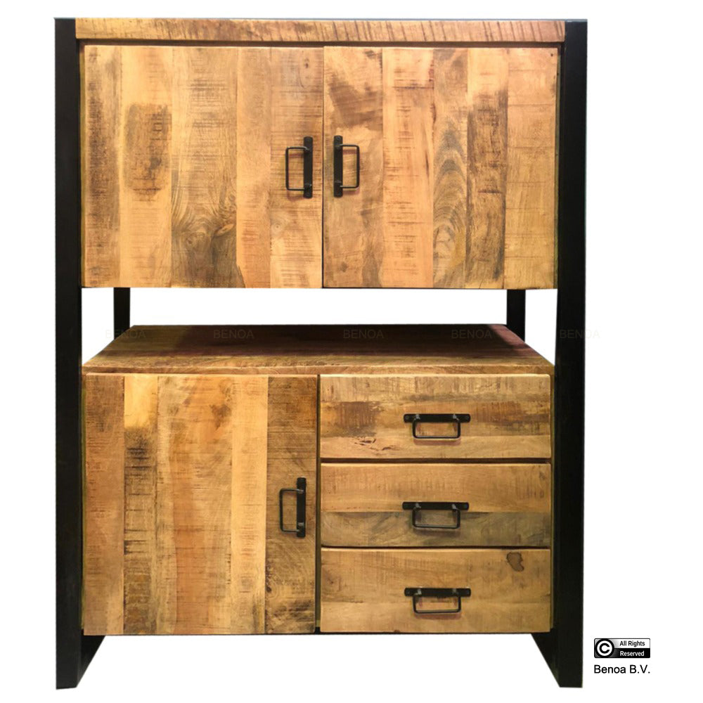 Armoire de rangement Britt 115 - 3 portes, 3 tiroirs BNO
