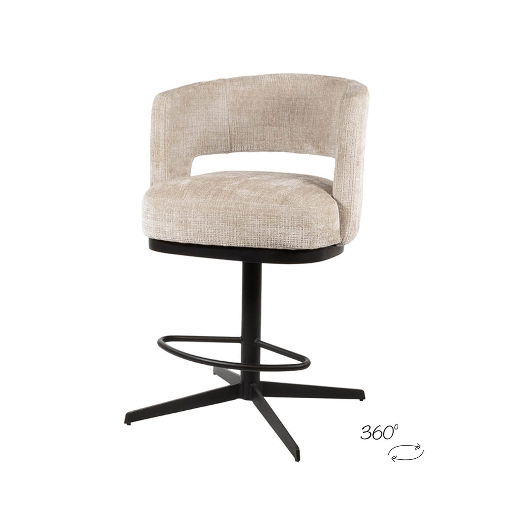 Tabouret de bar Bruce - Base pivotante 360° - Coco - NW