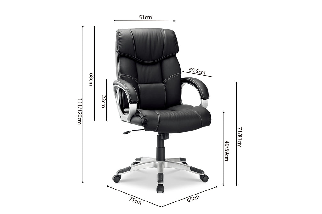 Chaise de bureau 'Dali' PU noir RS