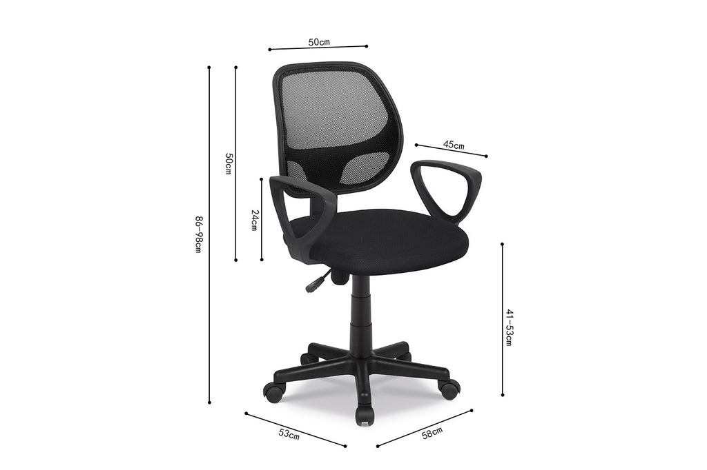 Chaise de bureau 'Hippa' Mesh Noir RS