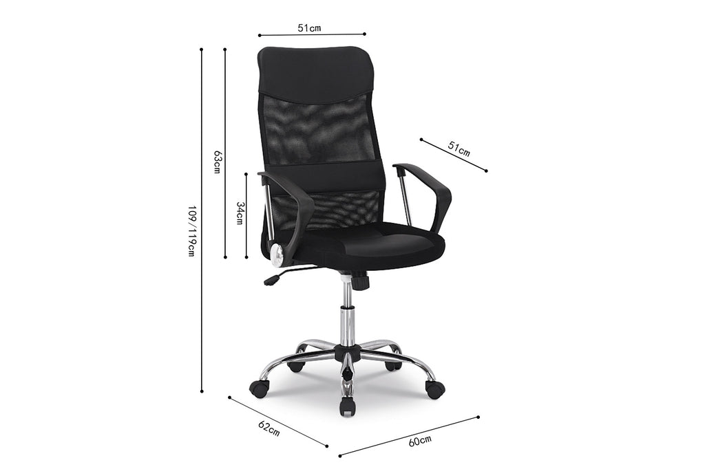 Chaise de bureau 'Max' Mesh noir - RS