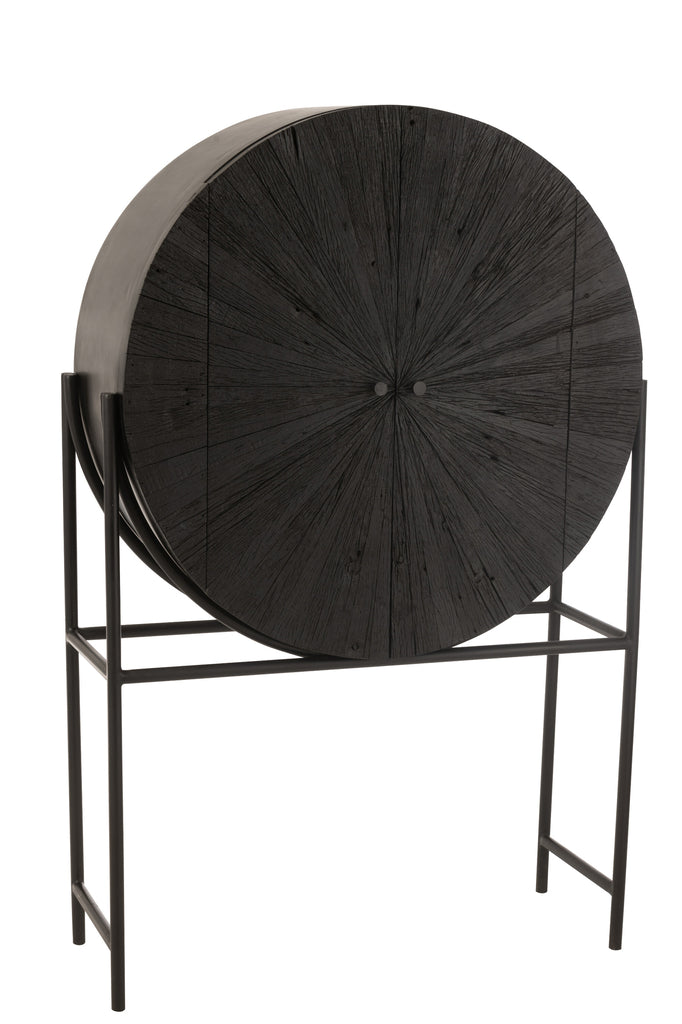 Meuble Shanil en bois recyclé/MDF noir - J-LINE