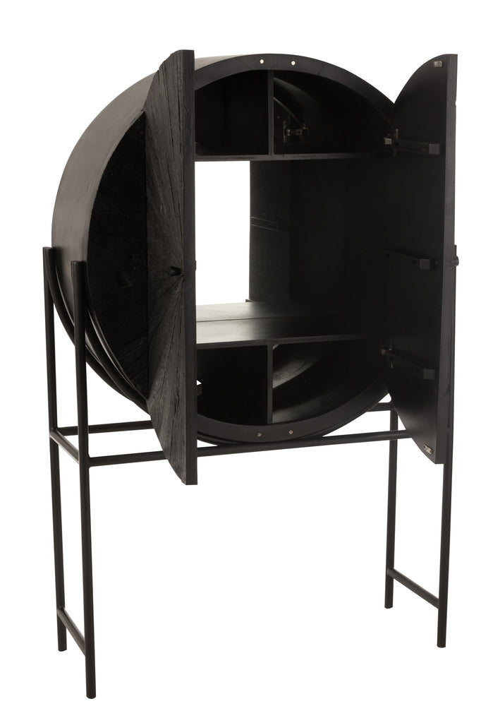 Meuble Shanil en bois recyclé/MDF noir - J-LINE