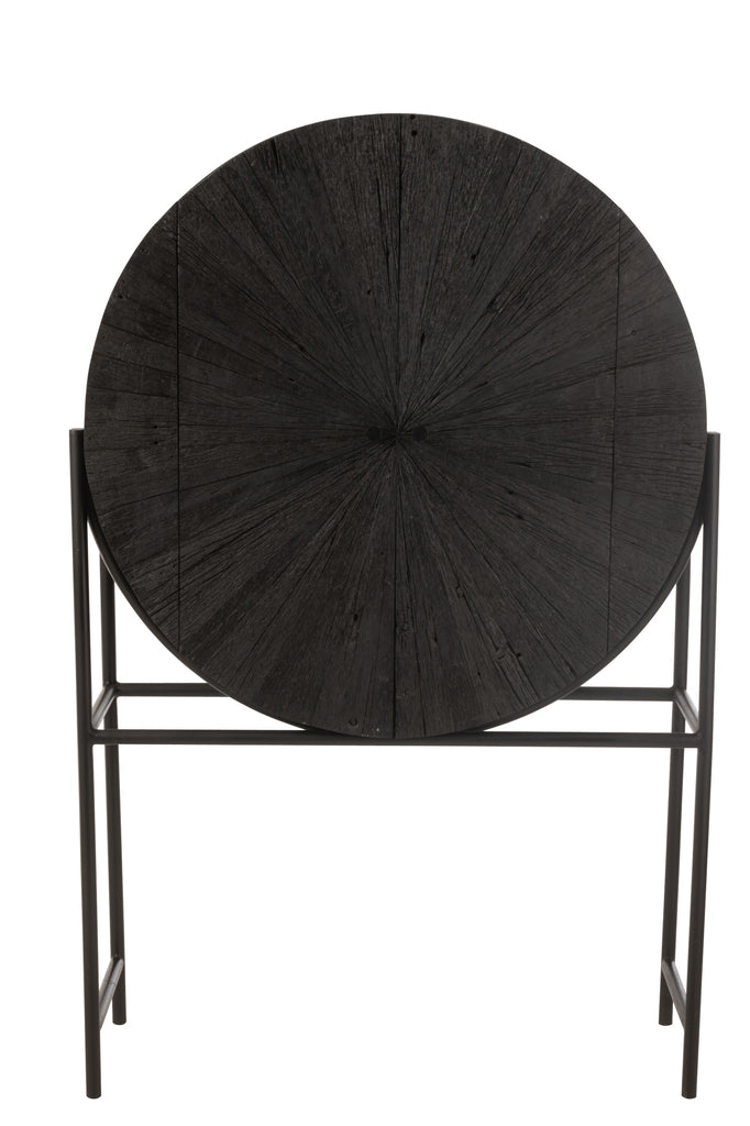 Meuble Shanil en bois recyclé/MDF noir - J-LINE