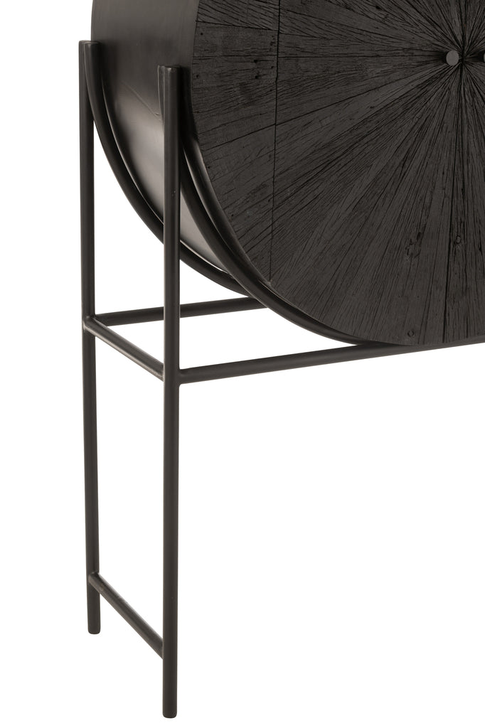 Meuble Shanil en bois recyclé/MDF noir - J-LINE