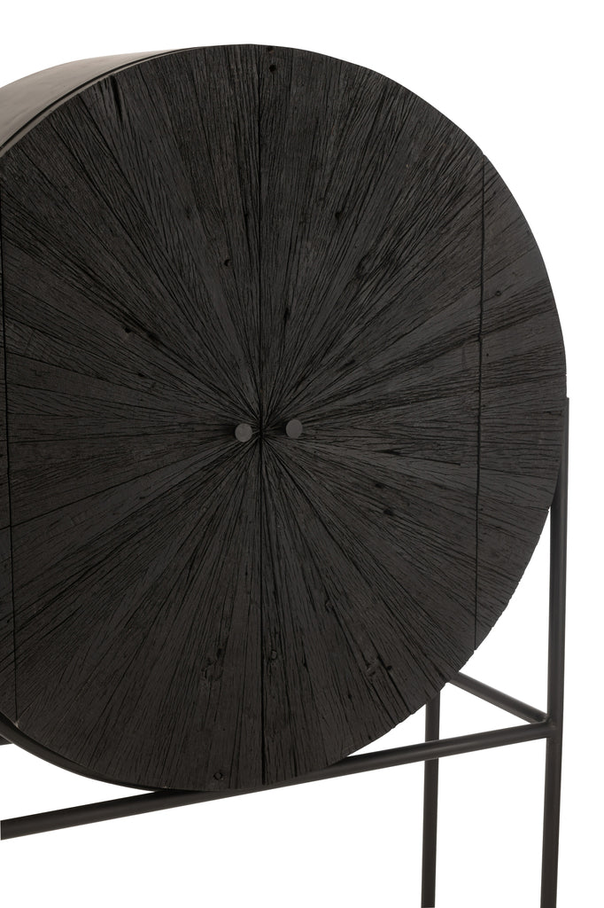 Meuble Shanil en bois recyclé/MDF noir - J-LINE
