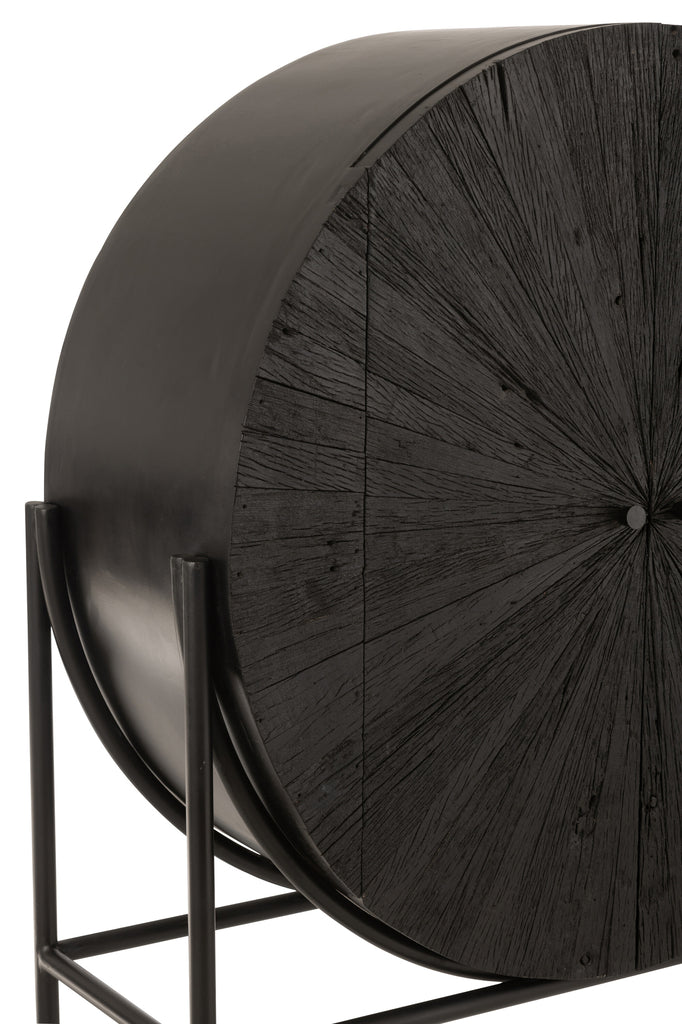 Meuble Shanil en bois recyclé/MDF noir - J-LINE