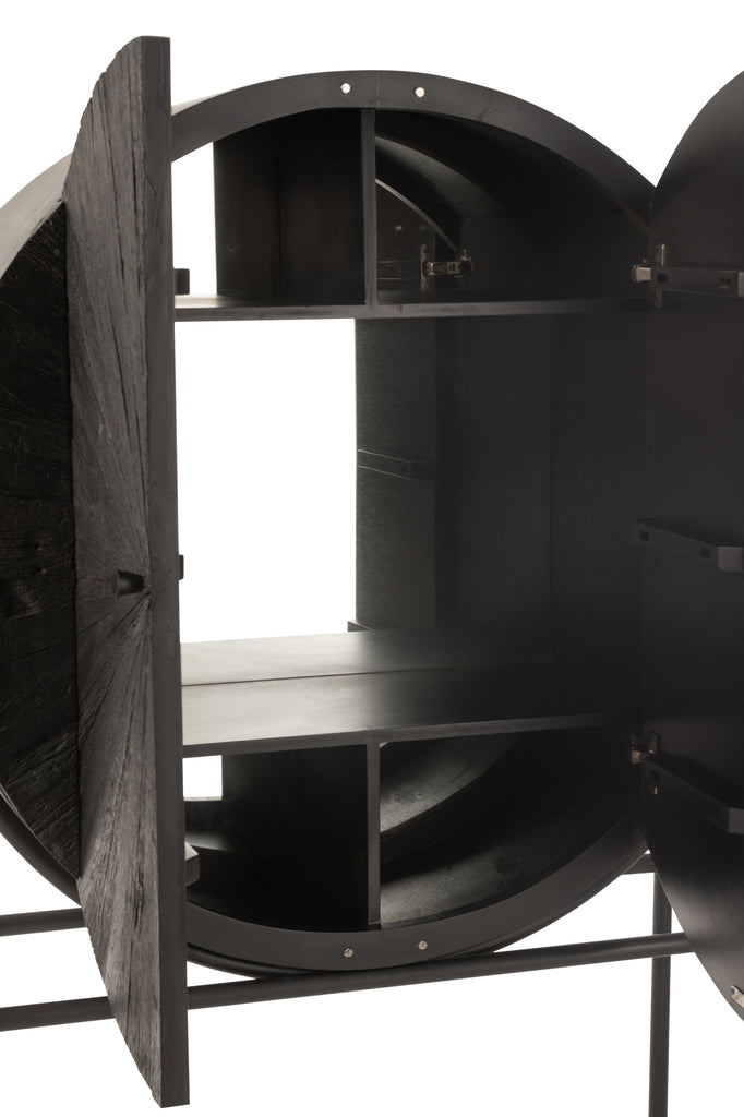 Meuble Shanil en bois recyclé/MDF noir - J-LINE