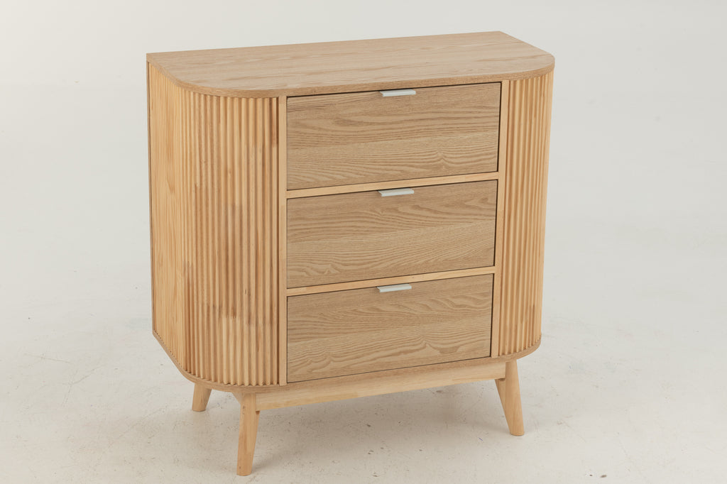 Meuble de rangement arrondi en MDF/pin - J-LINE
