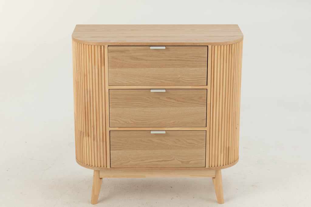 Meuble de rangement arrondi en MDF/pin - J-LINE