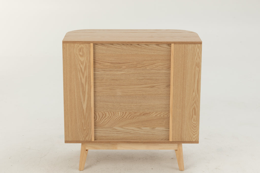 Meuble de rangement arrondi en MDF/pin - J-LINE