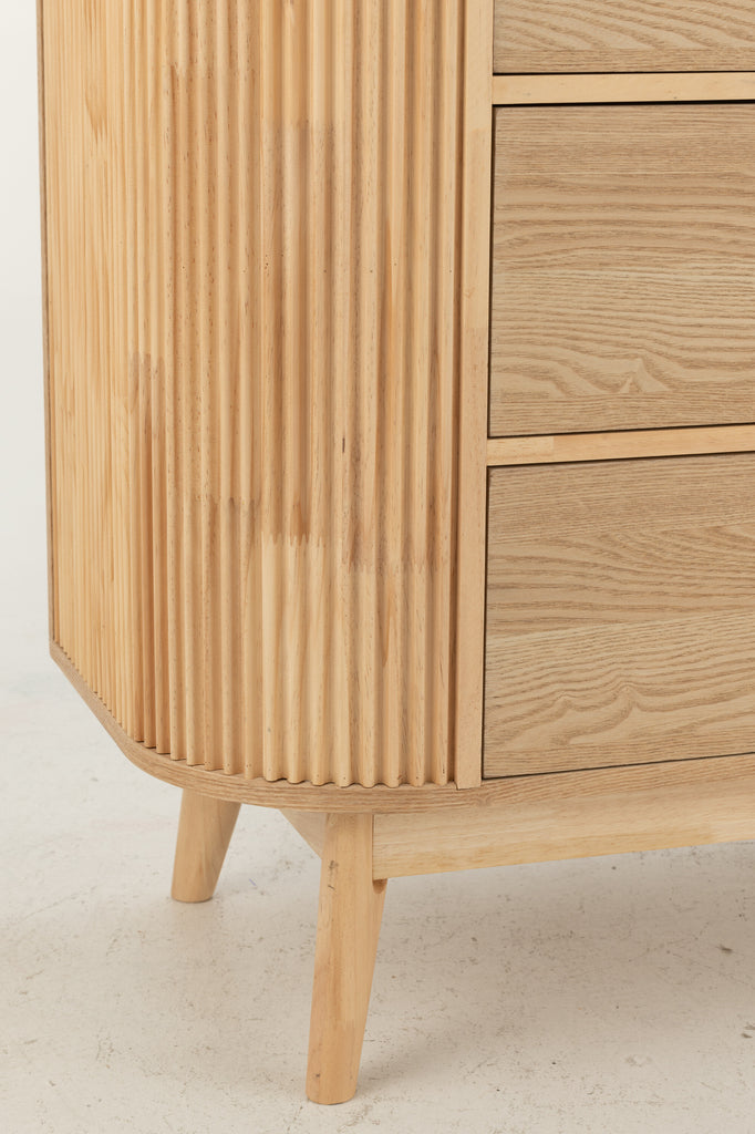 Meuble de rangement arrondi en MDF/pin - J-LINE