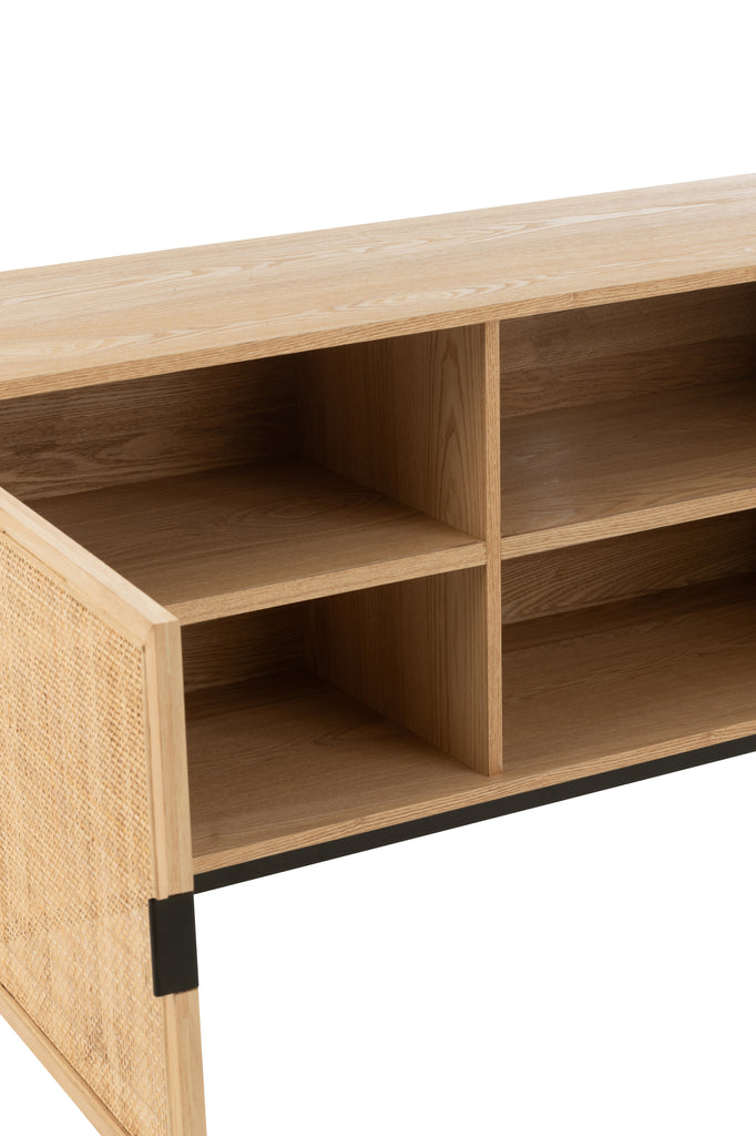 Bergkast MDF/Metaal Natuurlijk/Zwart Groot - J-LINE