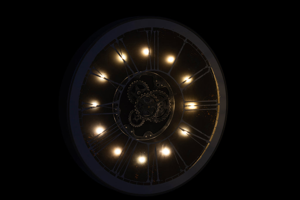 Klok + Led spiegel zilver/champagne - J-LINE