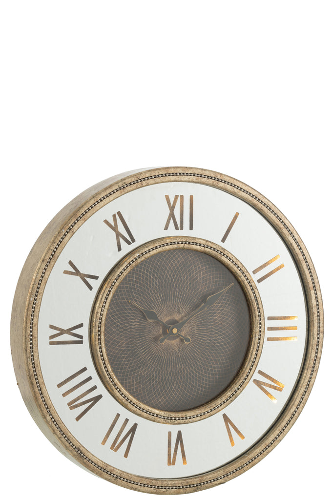 Horloge LED miroir or antique L - J-LINE