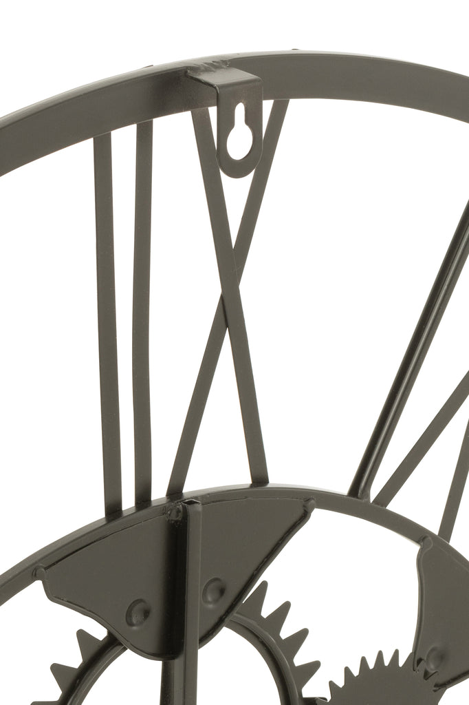 Horloge à roulettes en métal noir S - J-LINE