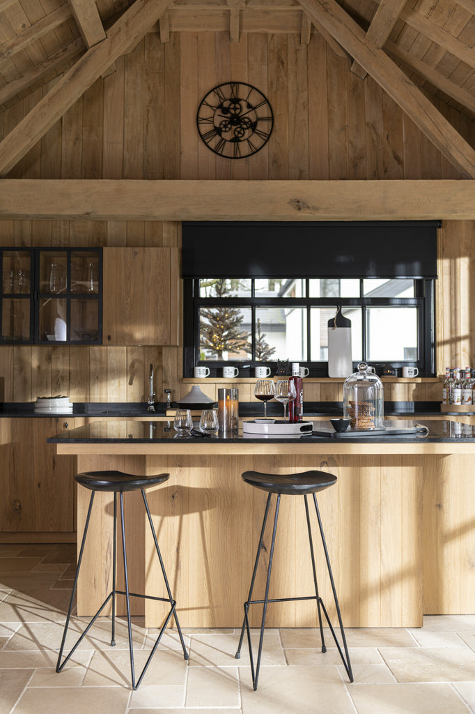 Horloge Roues métal noir S - J-LINE