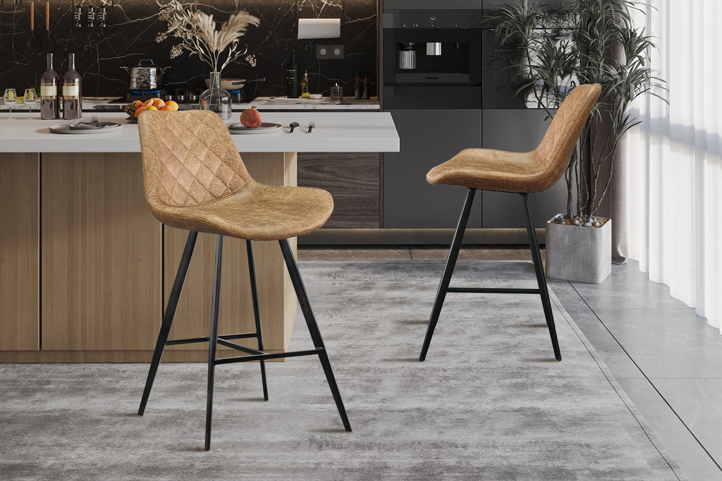 Chaise de comptoir 'Alicante' PU Cognac - RS