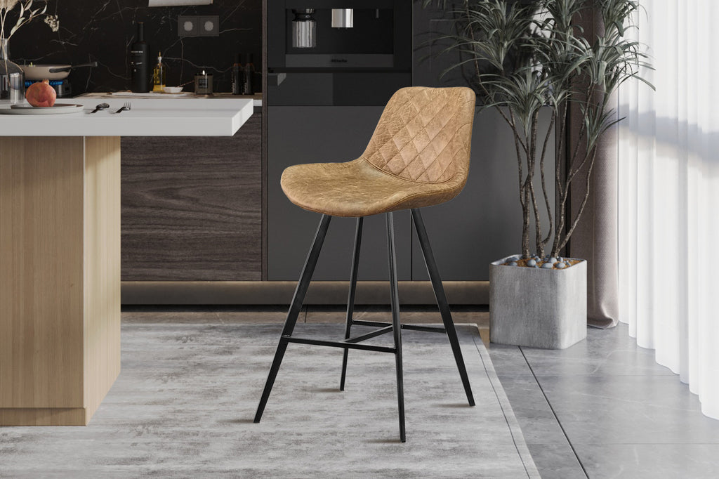 Chaise de comptoir 'Alicante' PU Cognac - RS