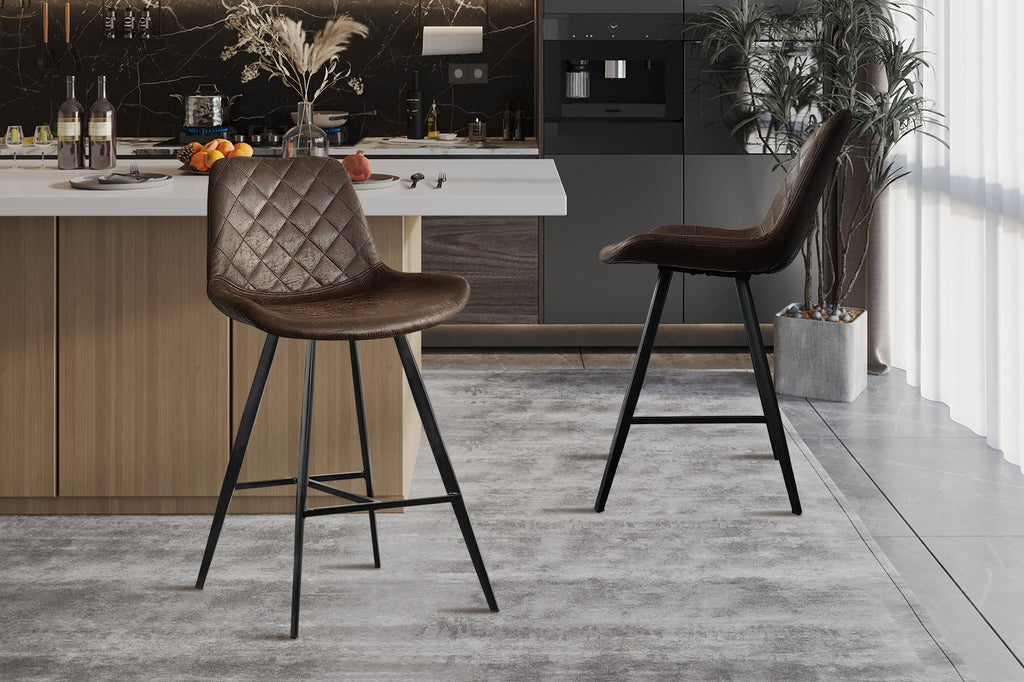 Tabouret de bar 'Alicante' PU Marron foncé - RS