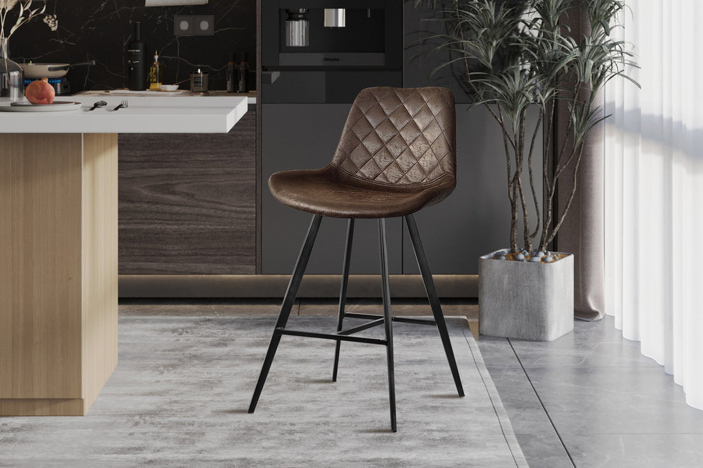 Tabouret de bar 'Alicante' PU Marron foncé - RS
