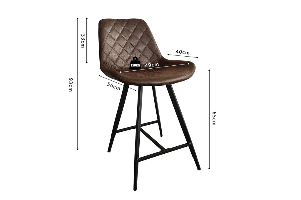 Tabouret de bar 'Alicante' PU Marron foncé - RS