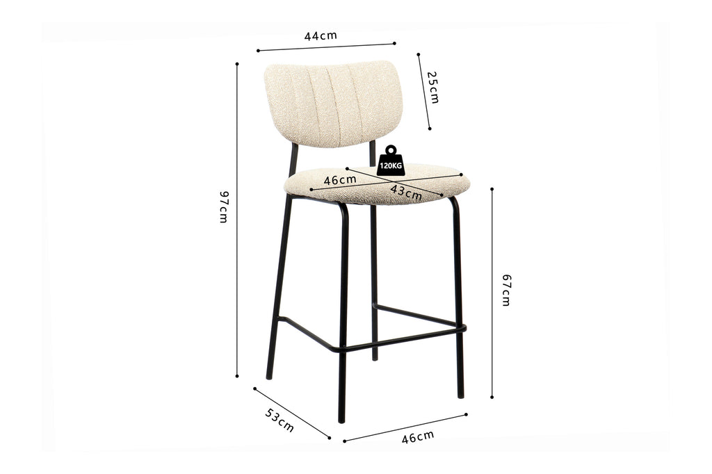 Chaise de comptoir 'Antura' Tissu Beige RS