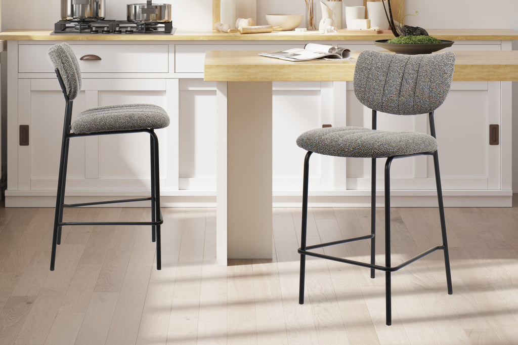 Chaise de comptoir « Antura » Tissu Gris Foncé RS